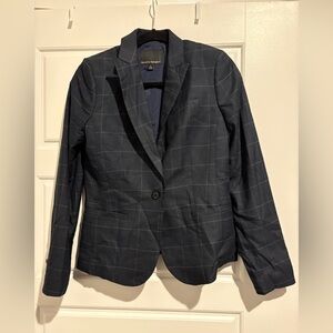 Banana Republic Navy Windowpane Blazer